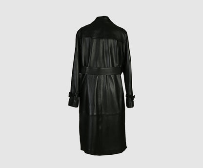 Dahlia Leather Coat Black