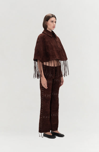Ella Suede Cape Brown