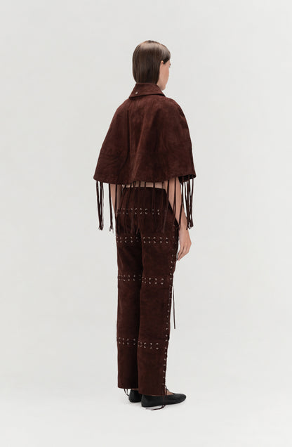 Ella Suede Cape Brown