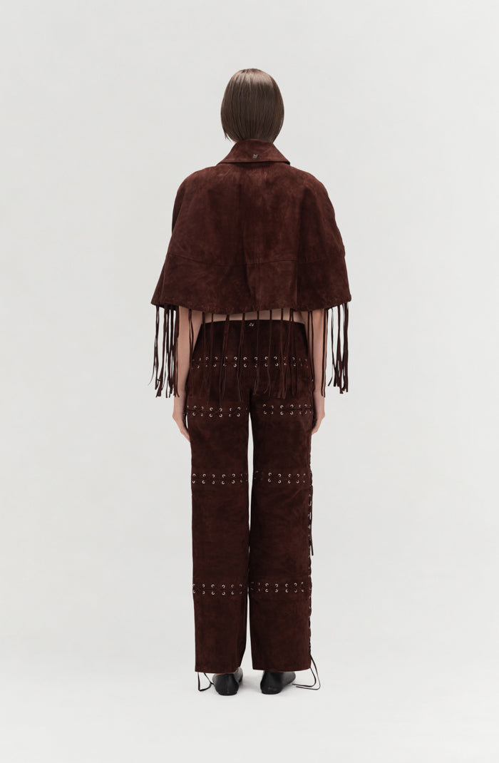 Ella Suede Cape Brown