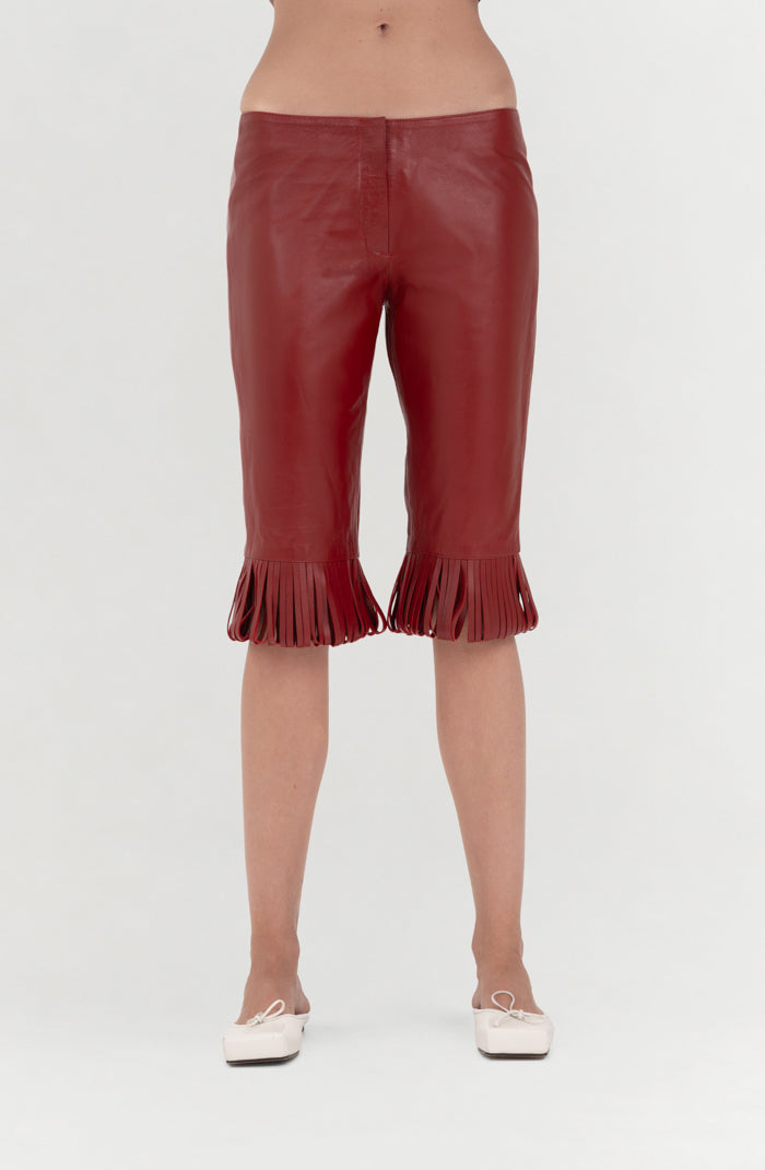 Ellie Leather Capri Red