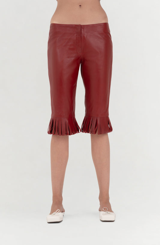Ellie Leather Capri Red