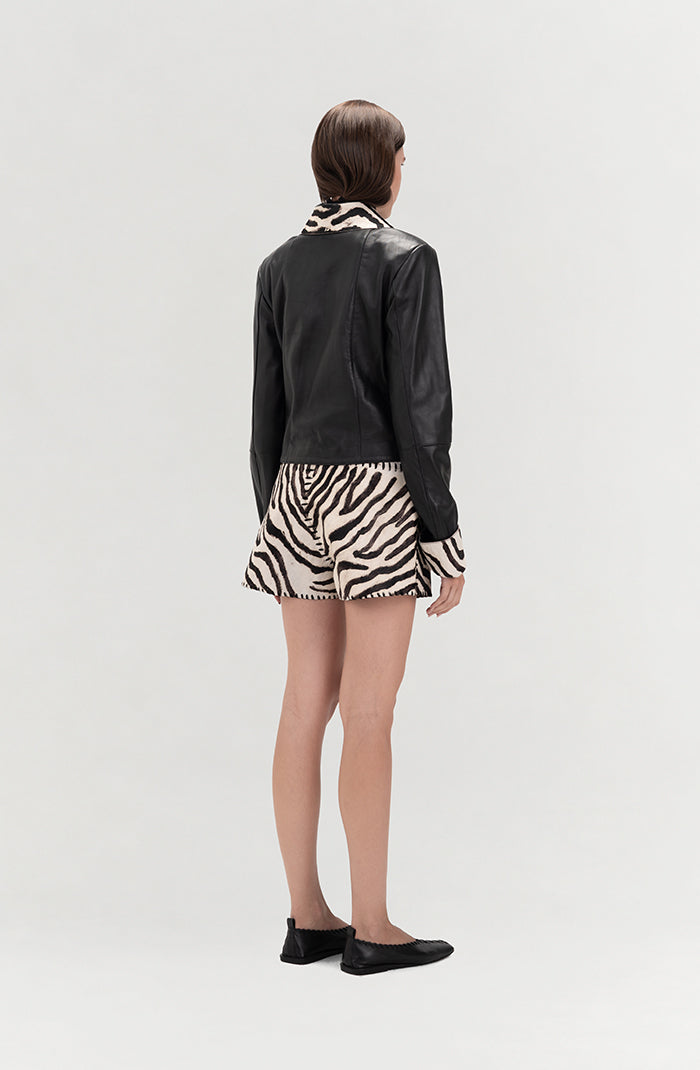 Harper II Leather Jacket Black x Zebra - Limited edition