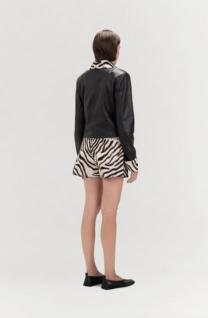 Harper II Leather Jacket Black x Zebra - Limited edition