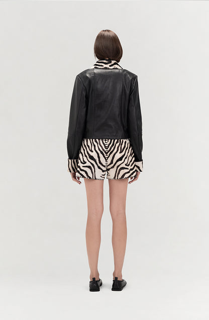 Harper II Leather Jacket Black x Zebra - Limited edition