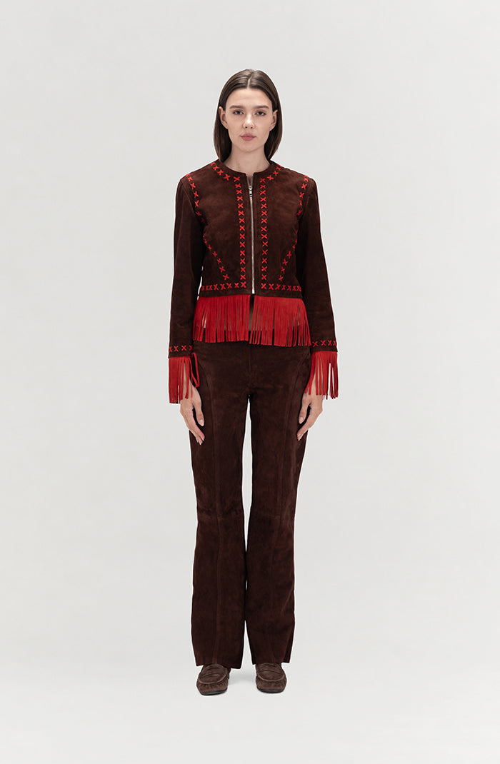 Isaac Suede Pants Brown