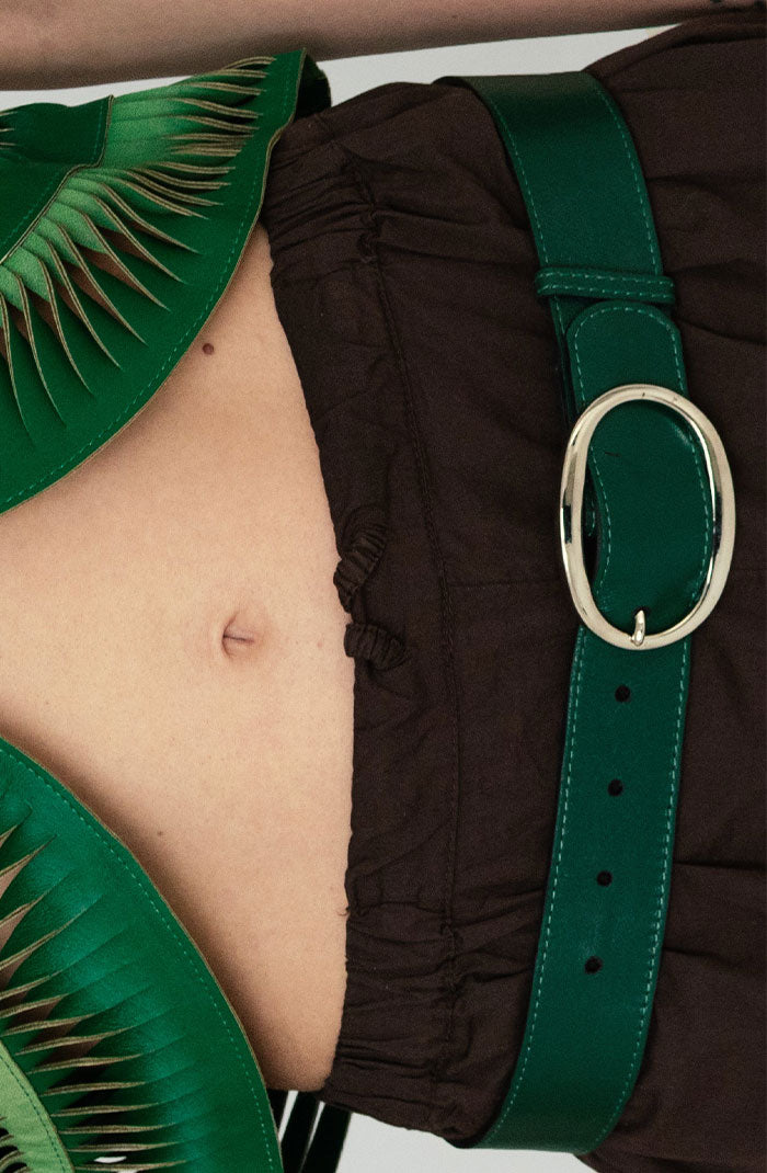 Jace Leather Belt Olive