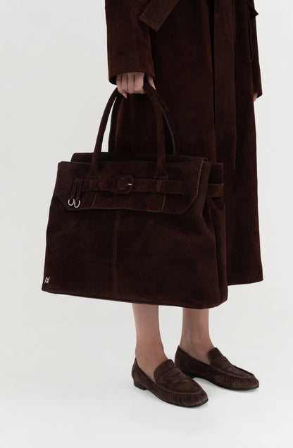 Eloura Oversized Suede Bag Brown