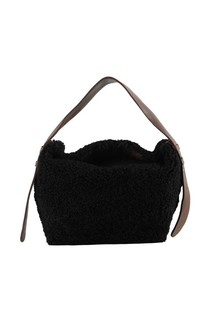 Eliana Shearling Bag Black x Brown