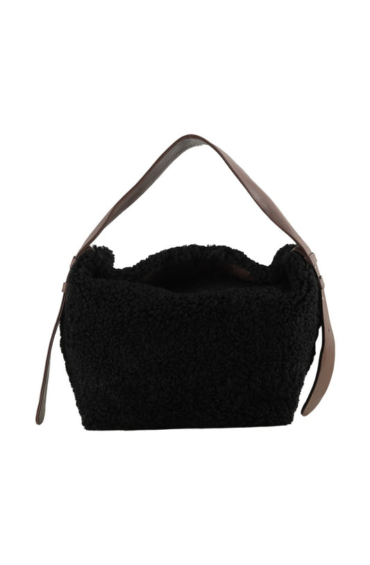 Eliana Shearling Bag Black x Brown