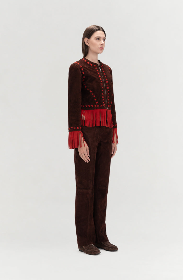 Isaac Suede Pants Brown