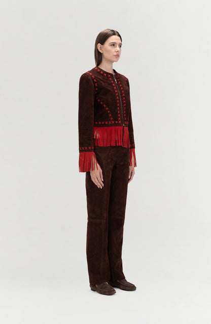 Isaac Suede Pants Brown