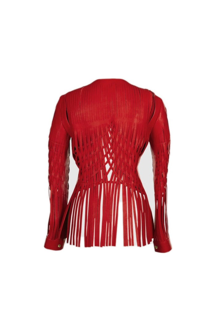Attalea Leather Jacket Red