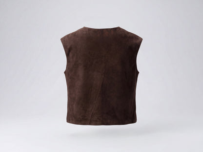 Fiona Suede Top Brown