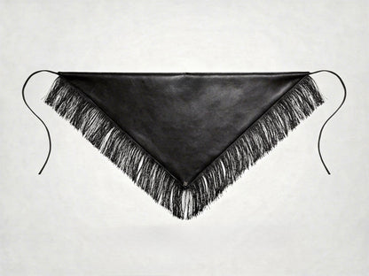 Fringes Leather Bandana Black
