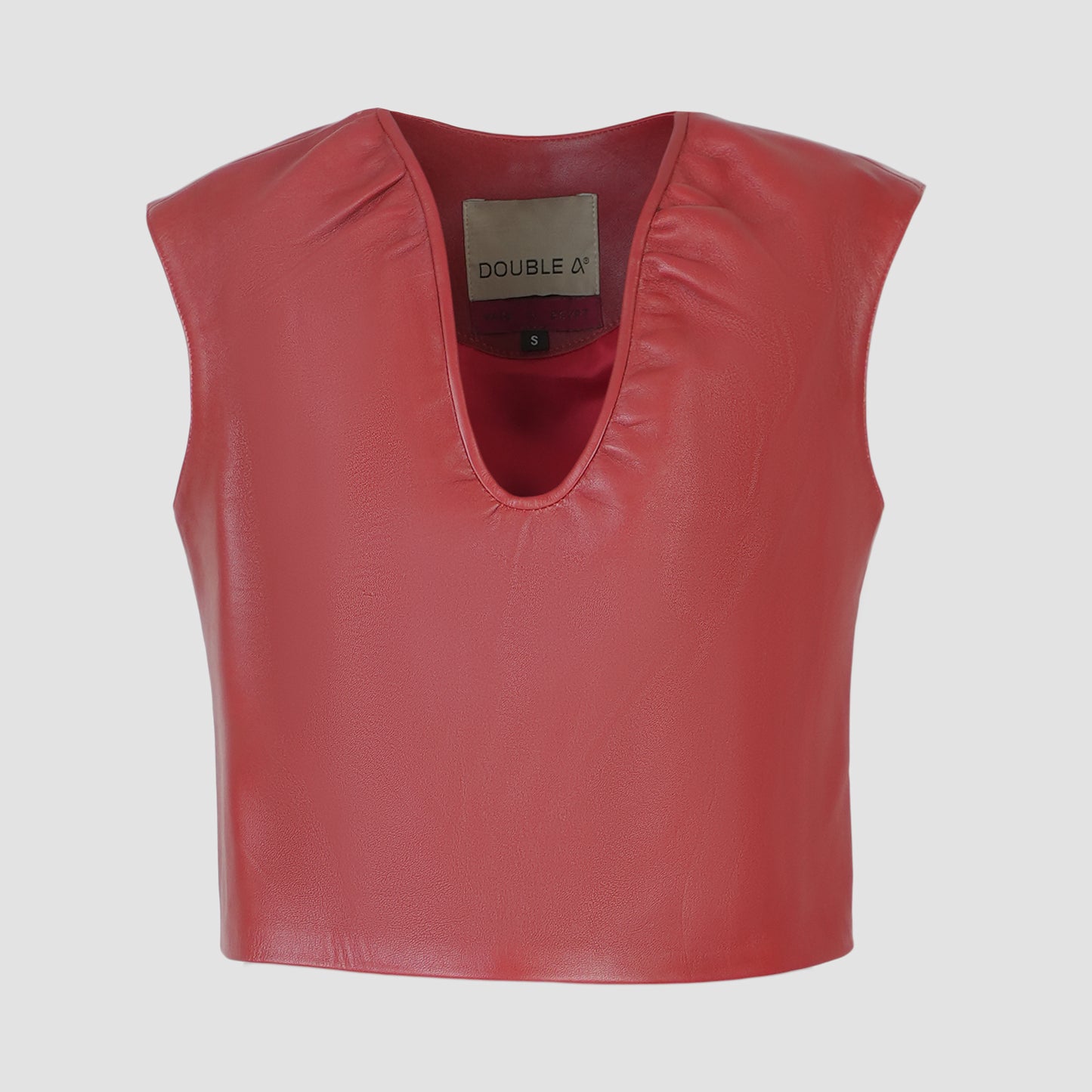 Fiona Leather Top Red