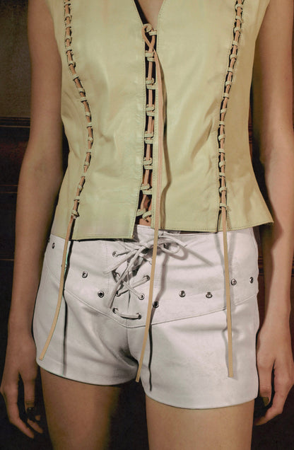 Jade Leather Top Butter Yellow