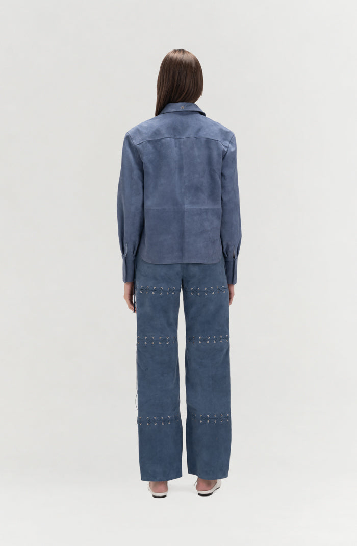 Liana Suede Shirt Blue