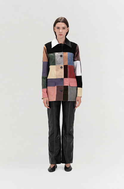 Ayo Leather Jacket Multicolored