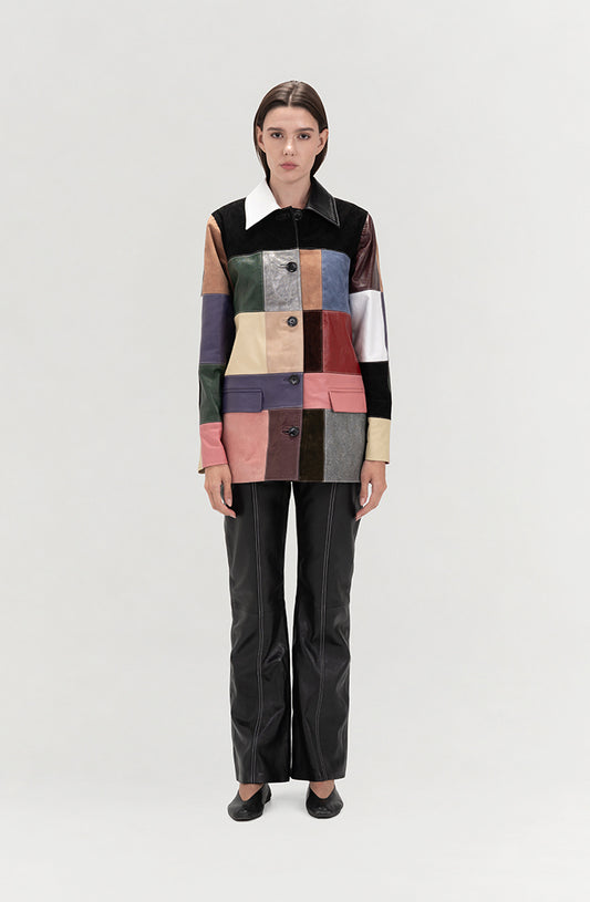 Ayo Leather Jacket Multicolored