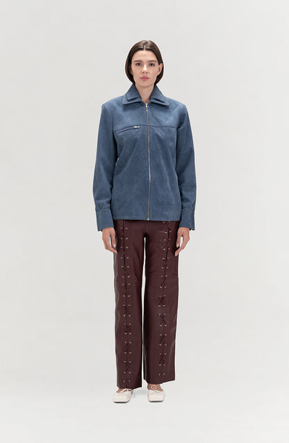 Sadie Suede Jacket Blue