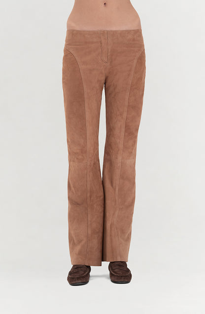 Isaac Suede Pants Beige