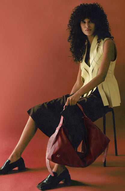 Ophelia II Oversized Leather Bag Red