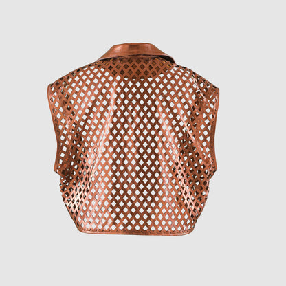 Kayden Leather Vest Burnt Copper