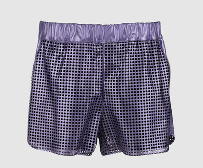 Ebony Leather Shorts Electric Purple