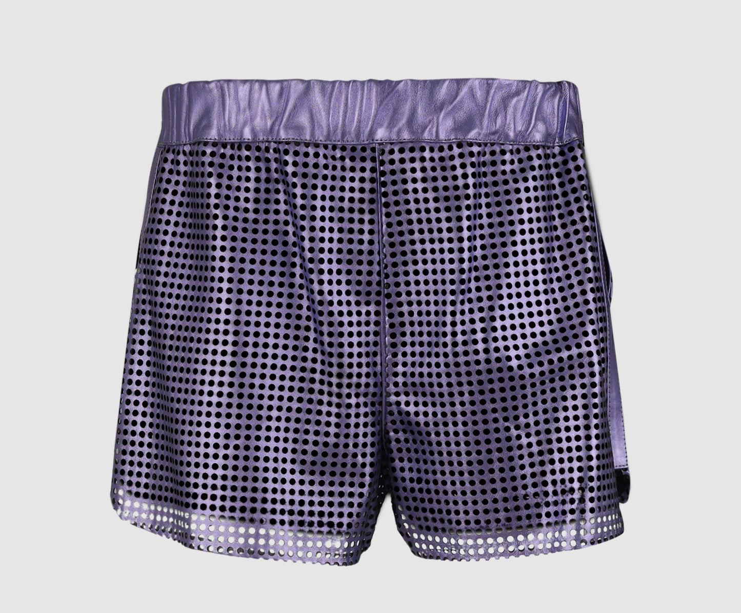 Ebony Leather Shorts Electric Purple