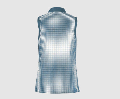 Ebony Leather Vest Cerulean Blue