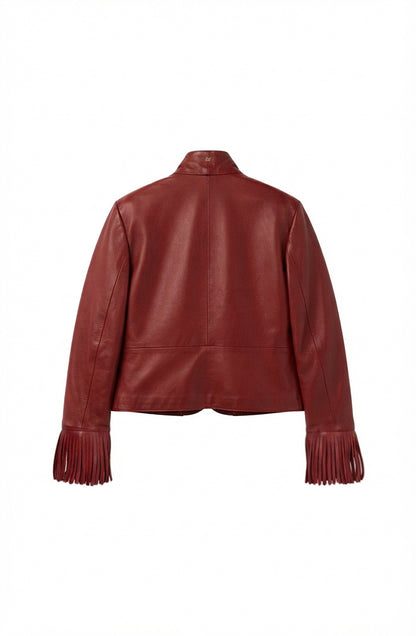 Ellie Leather Jacket Red