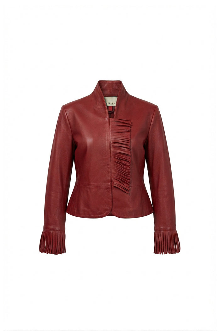 Ellie Leather Jacket Red
