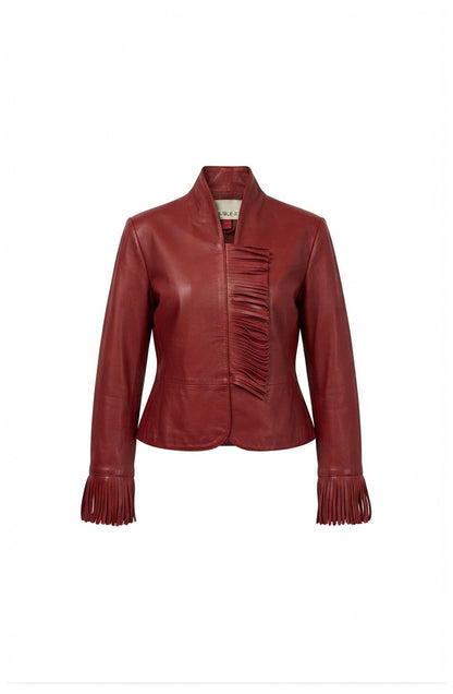 Ellie Leather Jacket Red