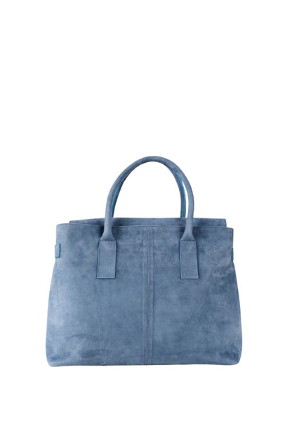 Eloura Oversized Suede Bag Blue