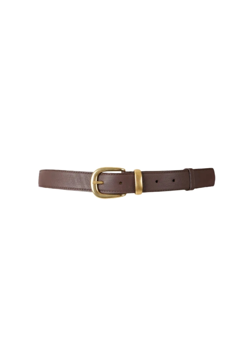 Evelle Leather Belt Brown