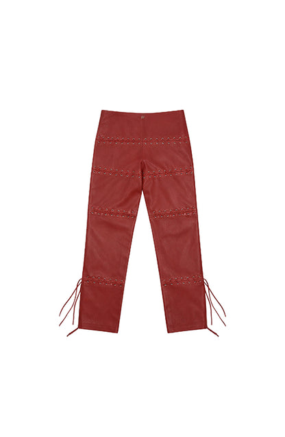 Phoebe Leather Pants Red