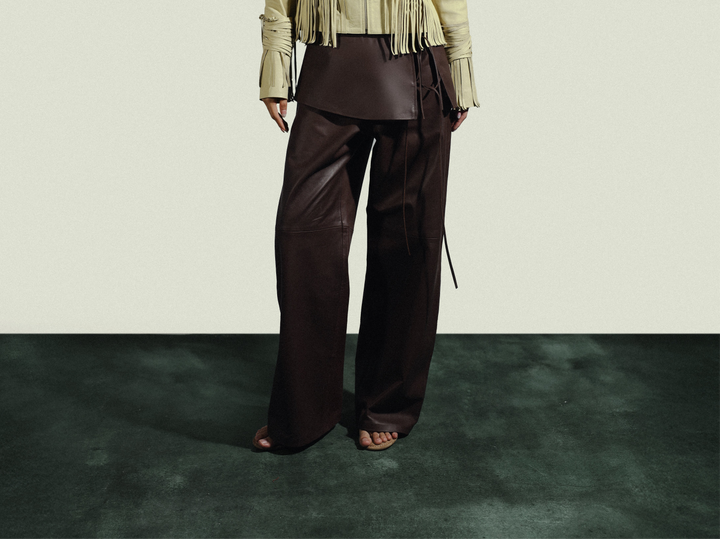Harlow Leather Pants Brown
