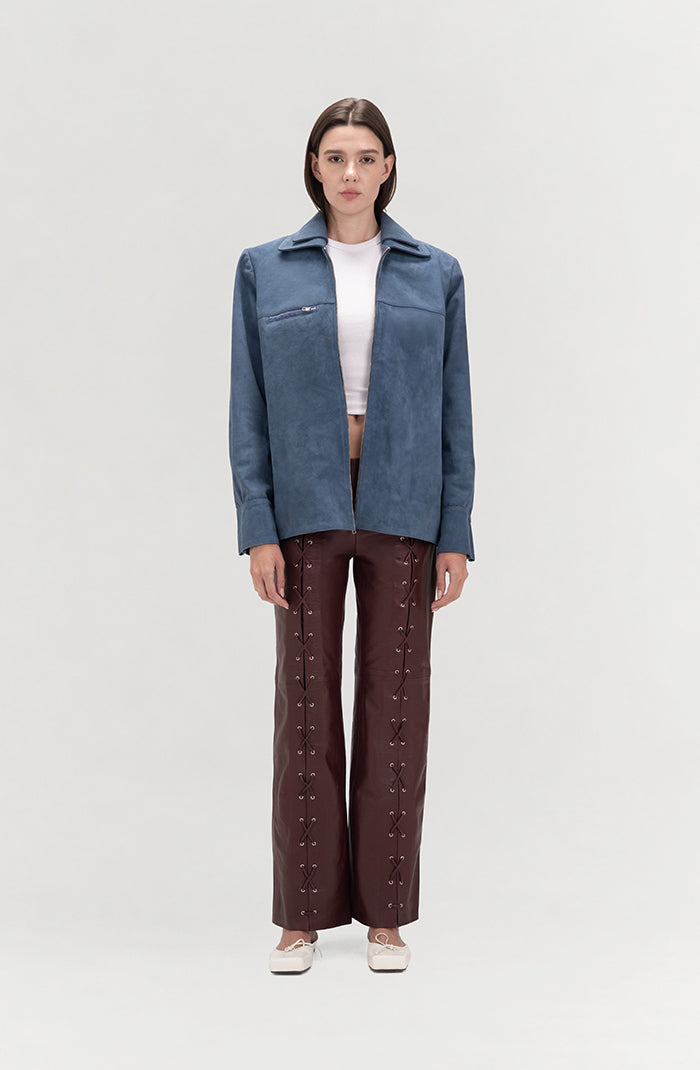Sadie Suede Jacket Blue
