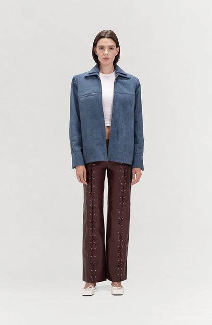 Sadie Suede Jacket Blue