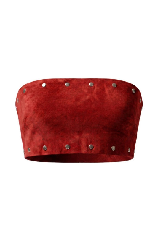 Amelia Suede Top Red
