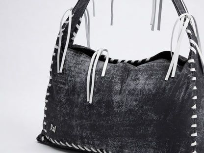 Halo Leather Bag Washed Grey