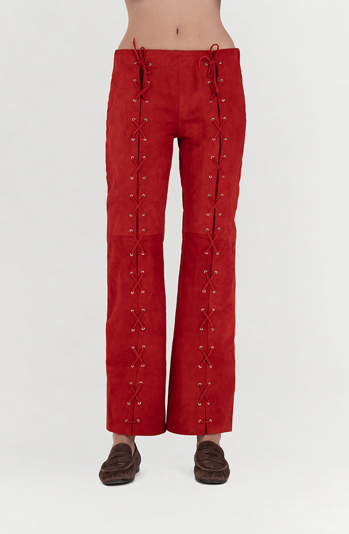 Adrian Suede Pants Red