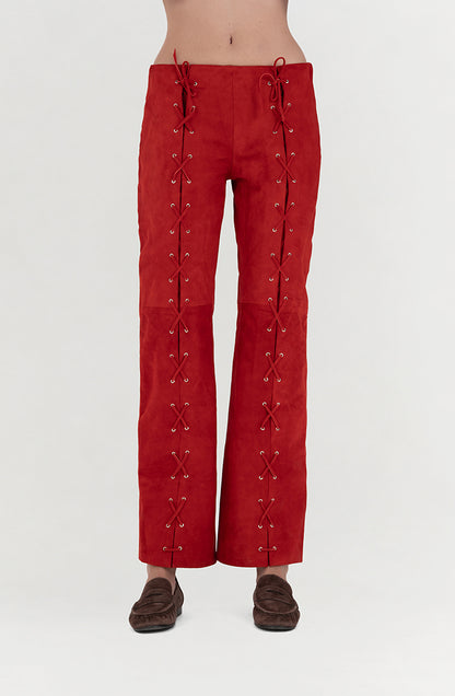 Adrian Suede Pants Red