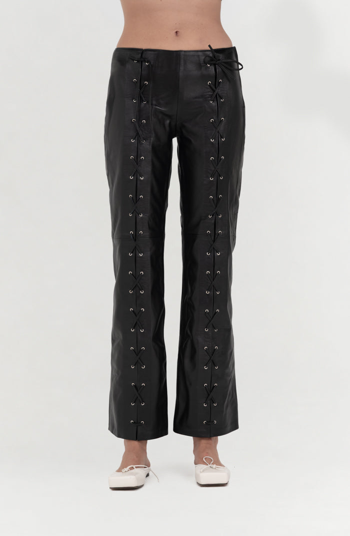Adrian Leather Pants Black