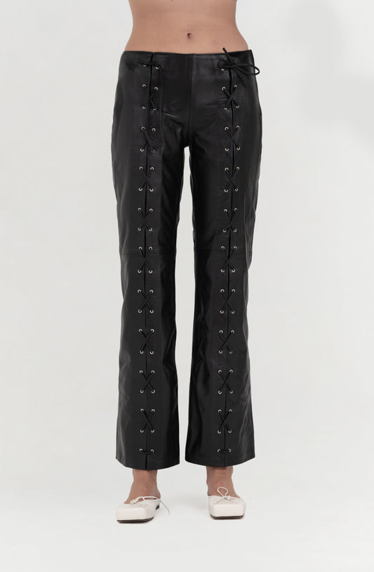 Adrian Leather Pants Black