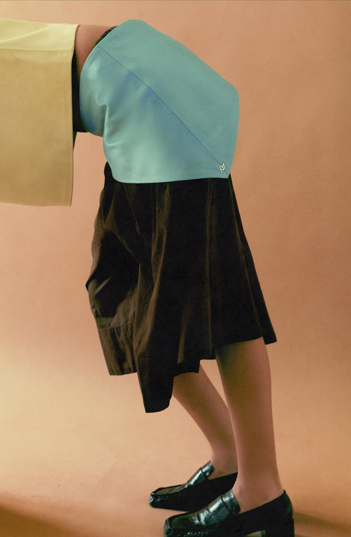 Leather Bandana Electric Baby Blue
