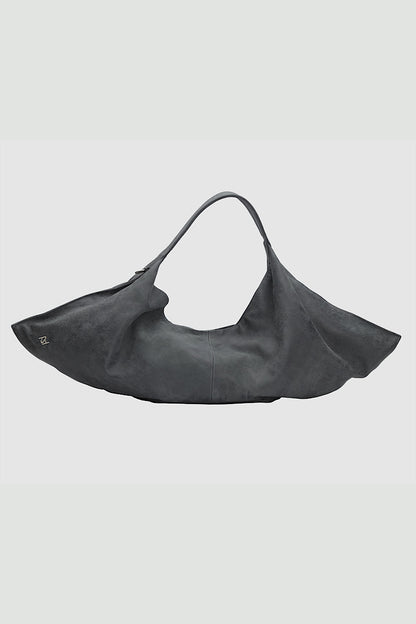 Ophelia Oversized Leather Bag Washed Grey