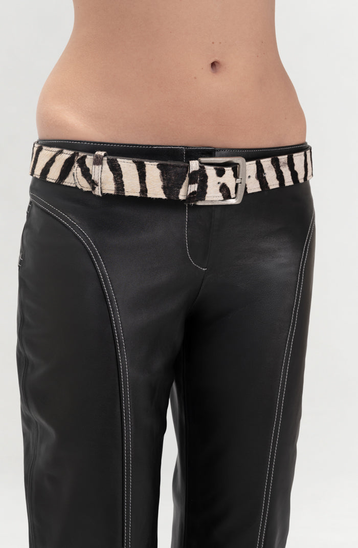 Lincoln Leather Belt Zebra Print - Limited Edition