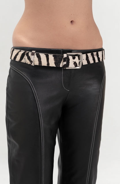 Lincoln Leather Belt Zebra Print - Limited Edition